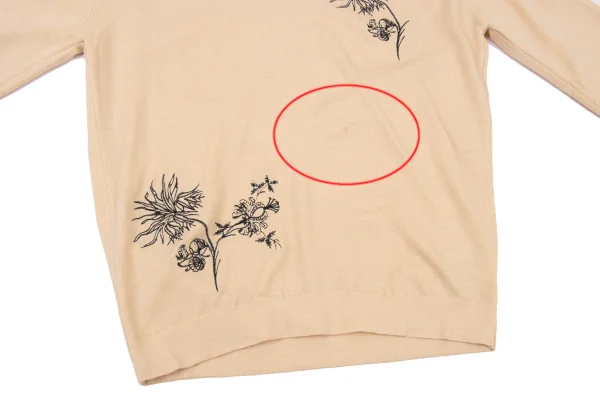 JOHN SMEDLEY Merino Wool Floral Embroidery V-Neck Knit Top K-175669_011