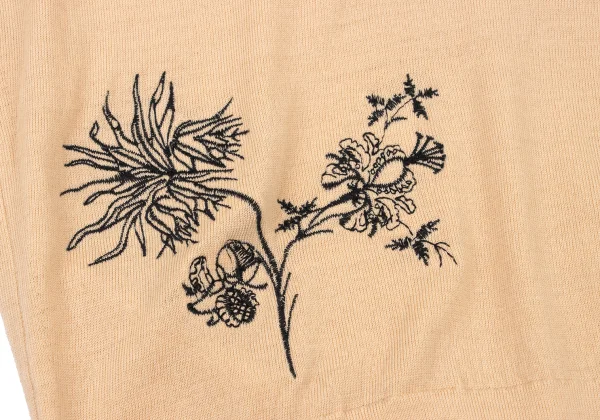 JOHN SMEDLEY Merino Wool Floral Embroidery V-Neck Knit Top K-175669_013