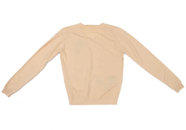 JOHN SMEDLEY Merino Wool Floral Embroidery V-Neck Knit Top K-175669_015