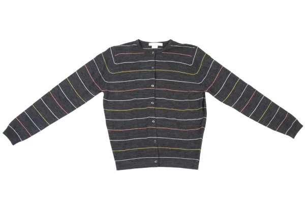 JOHN SMEDLEY Merino Wool Colorful Striped Knit Cardigan K-175670_002