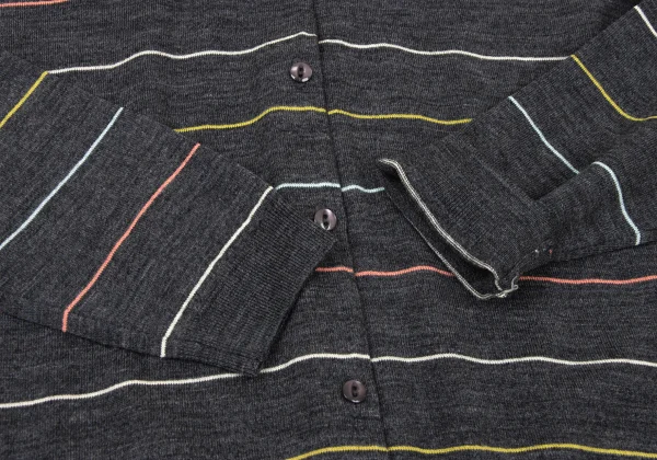 JOHN SMEDLEY Merino Wool Colorful Striped Knit Cardigan K-175670_007