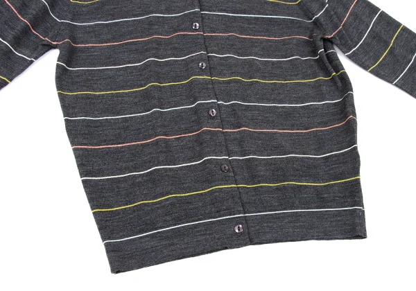 JOHN SMEDLEY Merino Wool Colorful Striped Knit Cardigan K-175670_008