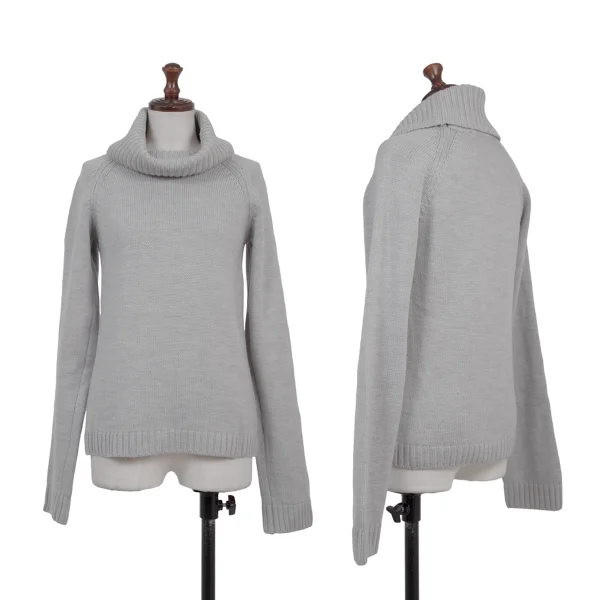 JOHN SMEDLEY Merino Wool Turtleneck Low-gauge Knit Sweater Grey S K-175673_001
