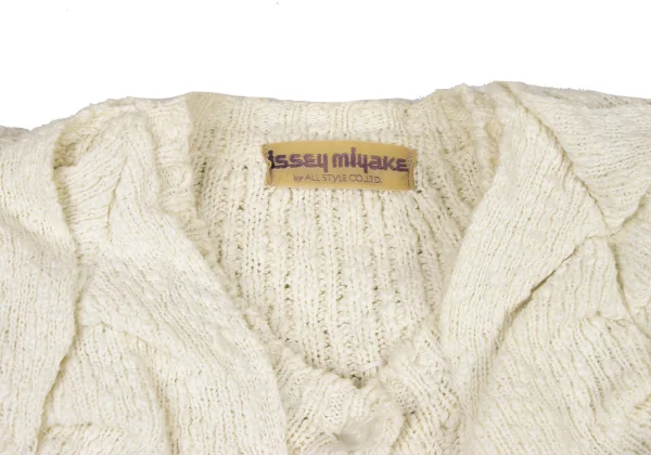 ISSEY MIYAKE Cotton Rayon Fringe Design Knit Cardigan K-175675_005