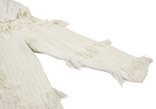 ISSEY MIYAKE Cotton Rayon Fringe Design Knit Cardigan K-175675_008