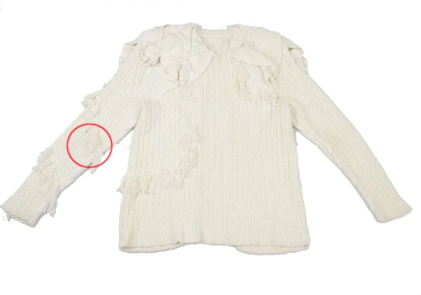 ISSEY MIYAKE Cotton Rayon Fringe Design Knit Cardigan K-175675_015