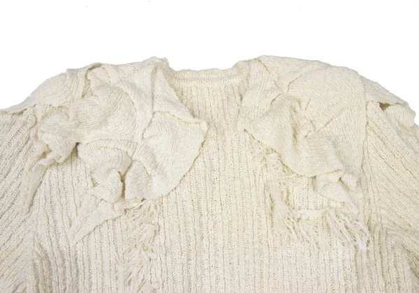 ISSEY MIYAKE Cotton Rayon Fringe Design Knit Cardigan K-175675_017