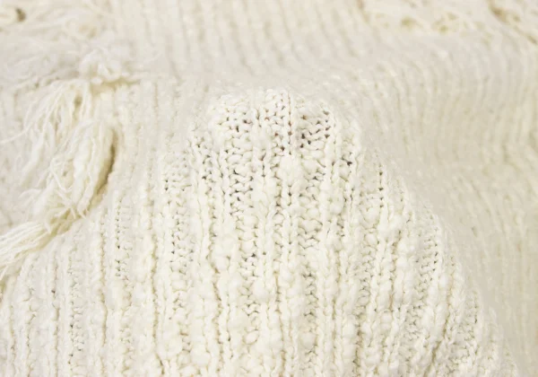 ISSEY MIYAKE Cotton Rayon Fringe Design Knit Cardigan K-175675_018