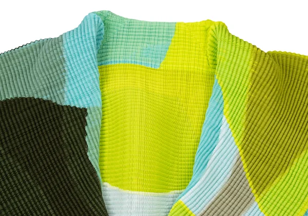 ISSEY MIYAKE Graphic Print Stretch Pleated Bolero Cardigan K-175679_003