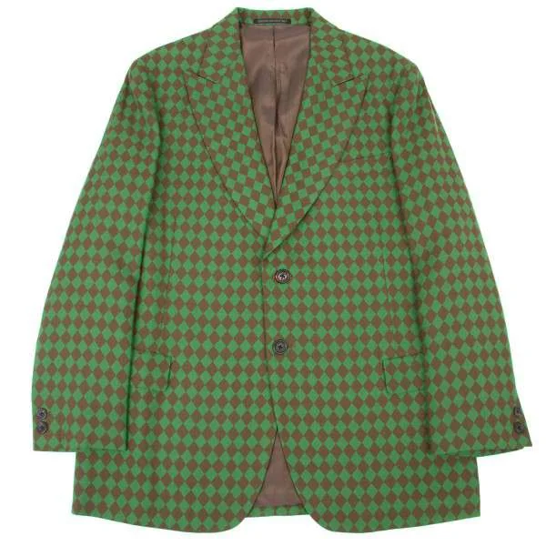 (SALE) Yohji Yamamoto POUR HOMME Chacked jacket Green,Brown M K-13381_001