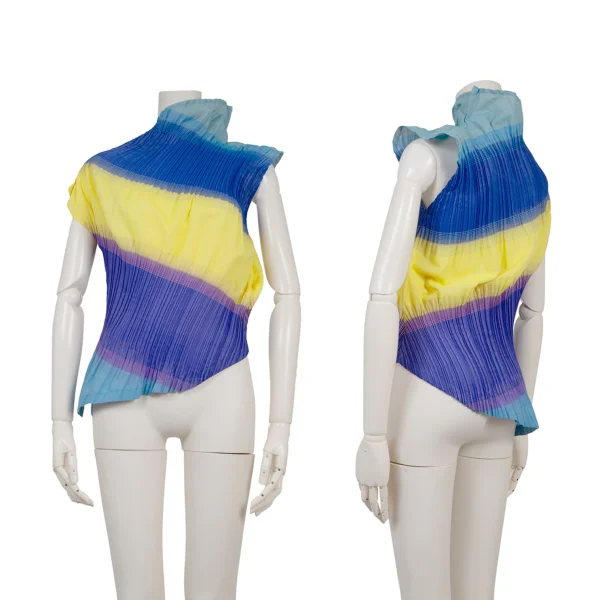 ISSEY MIYAKE FETE A-POC INSIDE Deformation  Pleated Sleeveless Top Multi-Color 2 K-175681_001