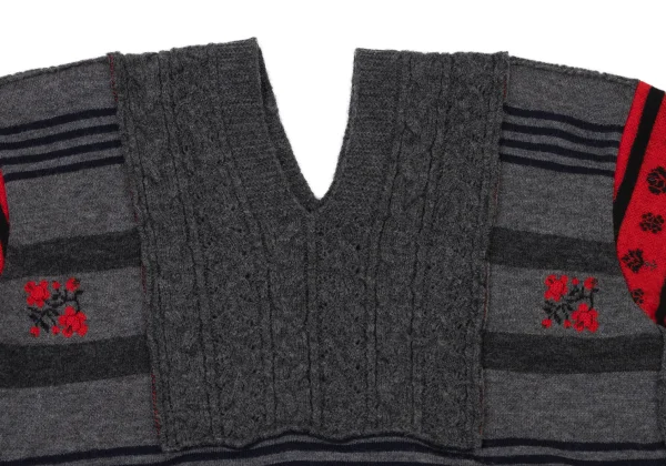 tricot COMME des GARCONS Floral Jacquard Stripe Knit Sweater K-175702_003