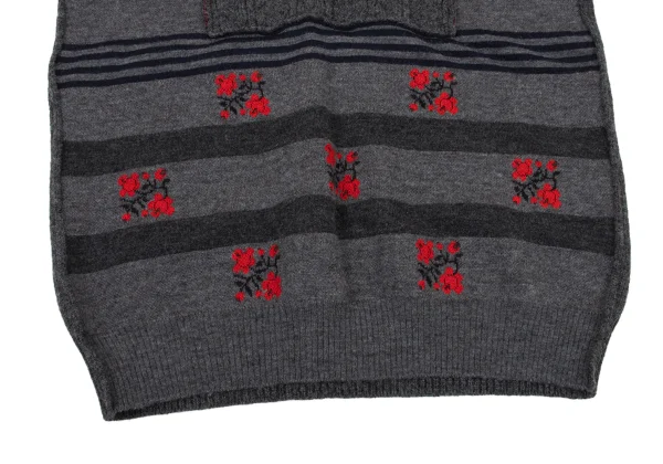 tricot COMME des GARCONS Floral Jacquard Stripe Knit Sweater K-175702_007