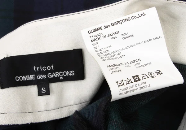 tricot COMME des GARCONS Check Spiral Switching Wrap Skirt K-175703_011