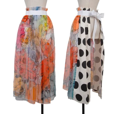 tao Sheer Floral Switching Skirt