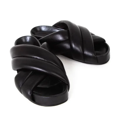 JIL SANDER Padding Leather Strap Sandal