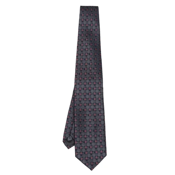 VivienneWestwood ACCESSORIES Square Orb Tie Navy  K-175722_001
