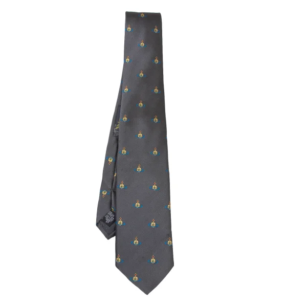 VivienneWestwood ACCESSORIES Orb Tie Grey  K-175723_001