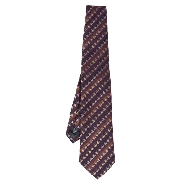 VivienneWestwood ACCESSORIES Orb Regimental Tie Purple  K-175726_001