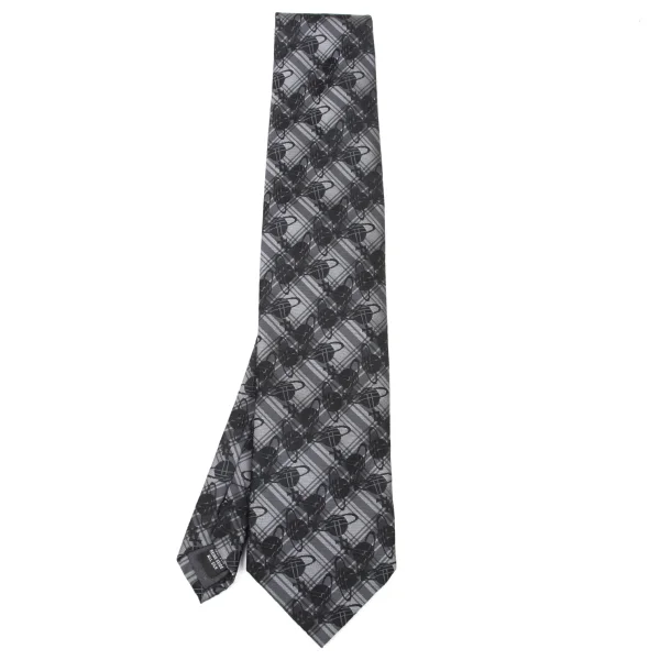 VivienneWestwood ACCESSORIES Overcheck Orb Tie Black,Grey  K-175728_001