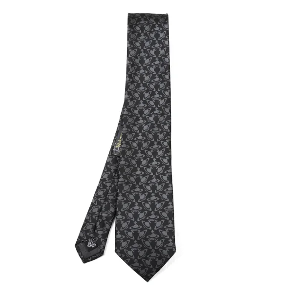 VivienneWestwood ACCESSORIES Bias Orb Jacquard Tie Black,Grey  K-175730_001
