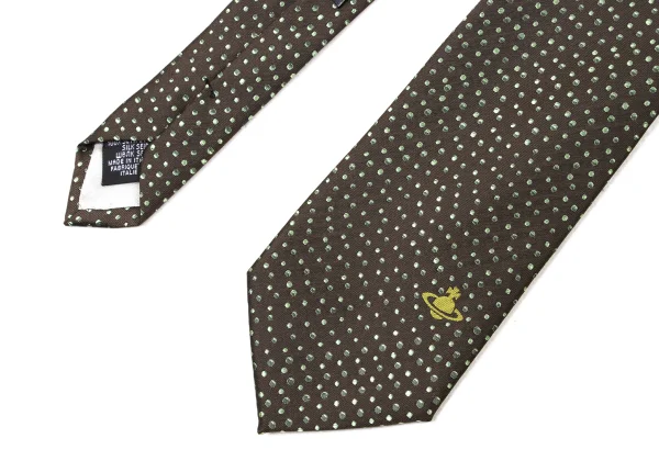 VivienneWestwood ACCESSORIES Orb Design Pin Dot Silk Tie K-175733_003