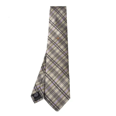 VivienneWestwood ACCESSORIES Point Orb Check Silk Tie