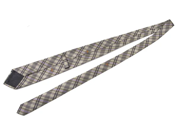 VivienneWestwood ACCESSORIES Point Orb Check Silk Tie K-175737_005