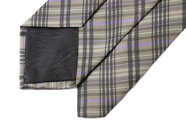 VivienneWestwood ACCESSORIES Point Orb Check Silk Tie K-175737_006