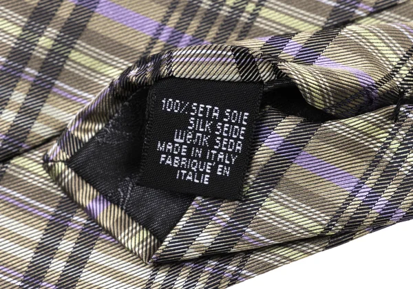 VivienneWestwood ACCESSORIES Point Orb Check Silk Tie K-175737_007