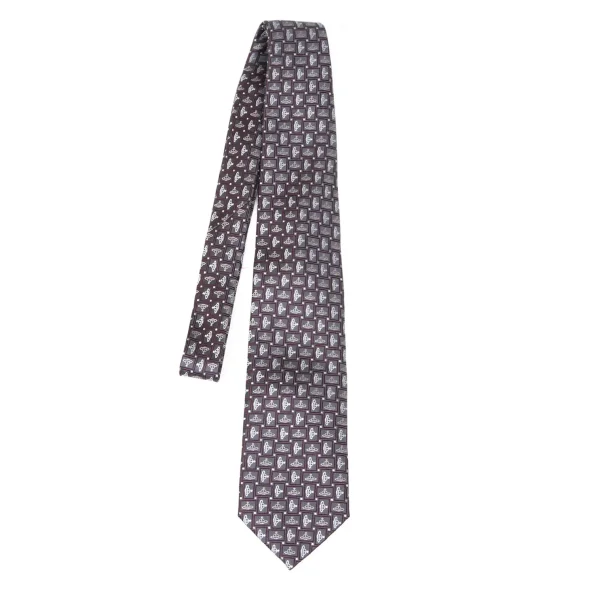 VivienneWestwood ACCESSORIES Square Orb Tie Grey,Bordeaux  K-175740_001