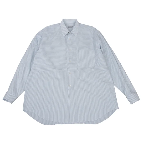 COMME des GARCONS HOMME Switching Stripe Shirt White,Sky blue S-M K-175750_001