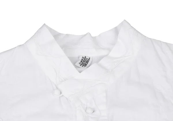 ISSEY MIYAKE HaaT Cotton Graphic Embroidered Stand Collar Blouse K-175753_004