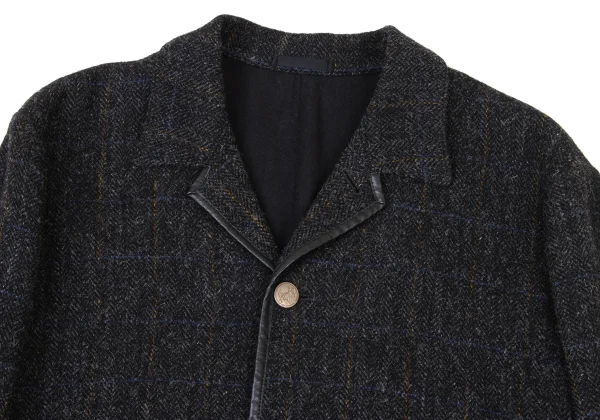 Papas Harris Tweed Leather Piping Jacket K-175755_002