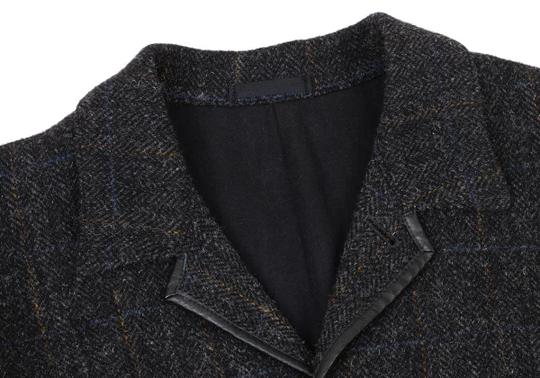 Papas Harris Tweed Leather Piping Jacket K-175755_003