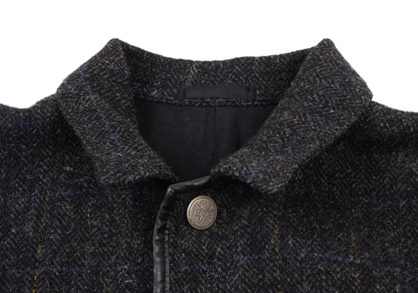 Papas Harris Tweed Leather Piping Jacket K-175755_004