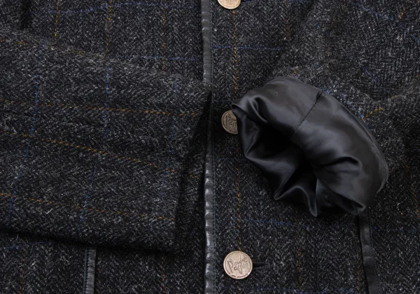 Papas Harris Tweed Leather Piping Jacket K-175755_007