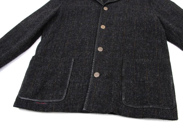Papas Harris Tweed Leather Piping Jacket K-175755_008