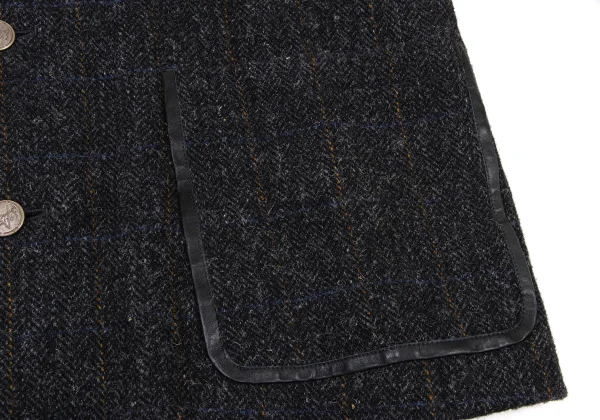 Papas Harris Tweed Leather Piping Jacket K-175755_009