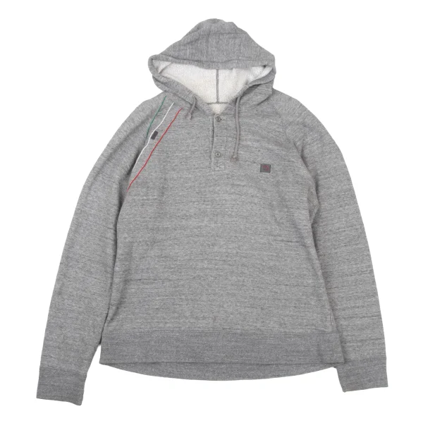 Papas Tricolor Piping Neck Button Hoodie Grey 48M K-175756_001