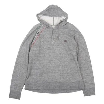 Papas Tricolor Piping Neck Button Hoodie