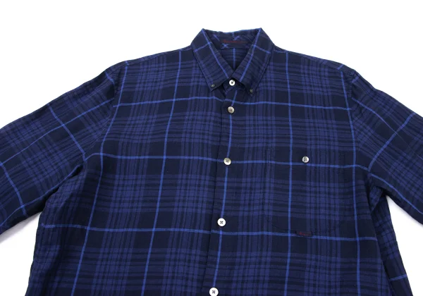 Papas Linen Button Down Check Shirt K-175757_002