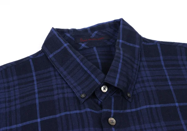 Papas Linen Button Down Check Shirt K-175757_003