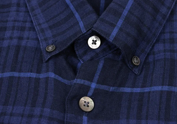 Papas Linen Button Down Check Shirt K-175757_004