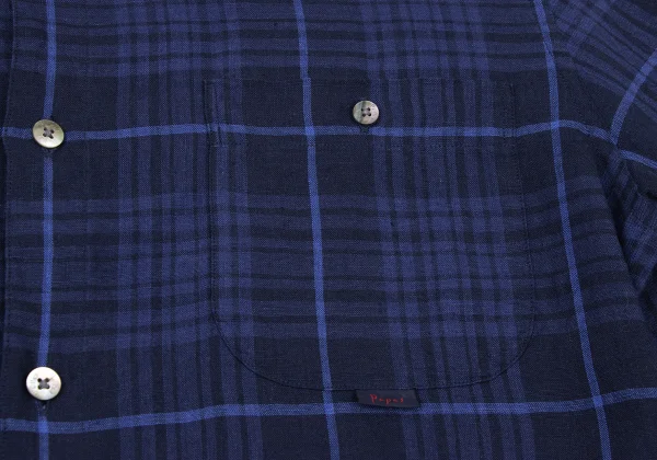 Papas Linen Button Down Check Shirt K-175757_005