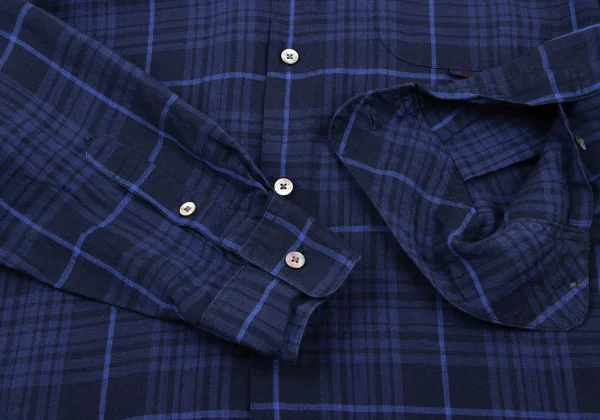 Papas Linen Button Down Check Shirt K-175757_009