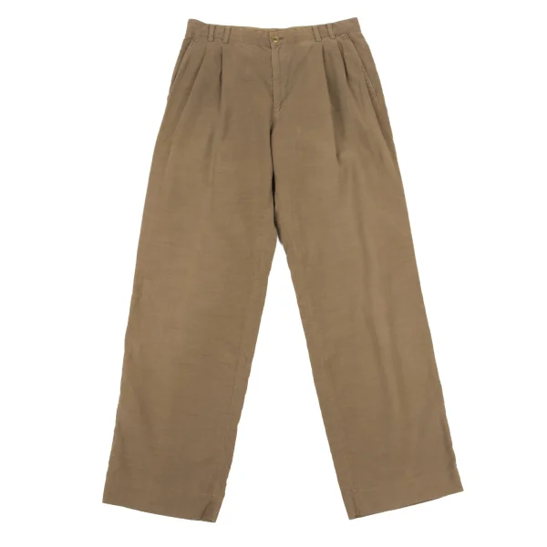 Papas Cotton Stretch Pleated Pants Beige 48M K-175760_001