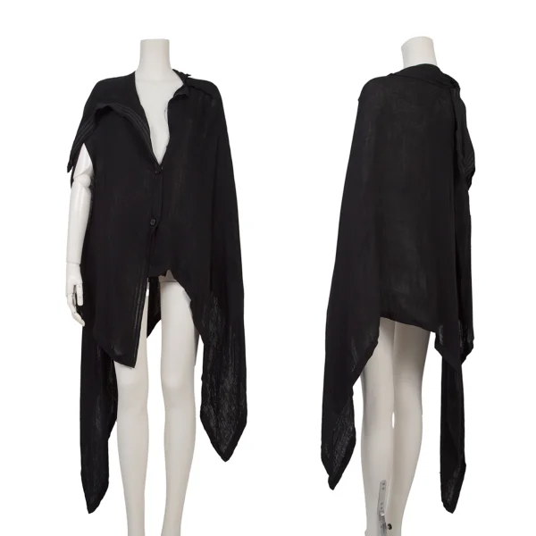 Yohji Yamamoto FEMME Tape Line Patch Draped Jacket Black 2 K-175765_001