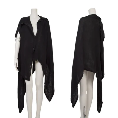 Yohji Yamamoto FEMME Tape Line Patch Draped Jacket