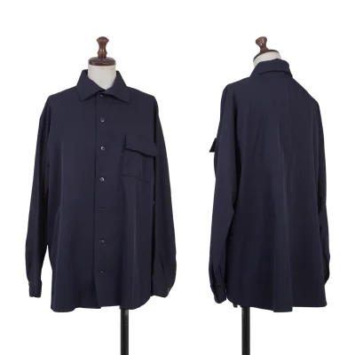 Y's Wool Gabardine Pocket Design Shirt Jacket